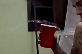 Big muscle man pissing gay guys mouth Blindfolded-Made To Piss &_ Fuck!