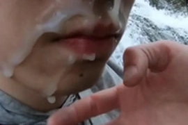 Asian Twink Sucks Cock By Waterfall - AsianTwinkVideo.Com
