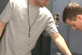 Naughty jocks fucking in locker room