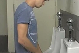 Twink is Caught Looking at Cock in School Bathroom