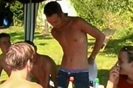 Pretty Gay Twinks Group Garden Fucking