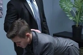Gaysex boss spanks and fucks twink assistant