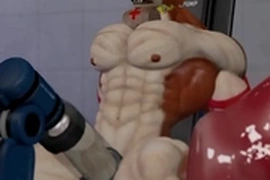 Furry superhero milking