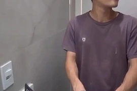 Unexpected visit from a kinky Asian twink leads to a wild encounter with a Brazilian gay. The action heats up with intense bareback anal and a big dick showcase.
