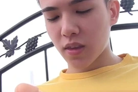 Cute Asian solo boy flaunts his impressive package, inviting you to join him in a steamy session of self-pleasure. Watch him explore his boundaries with toys, hands, and fantasies.