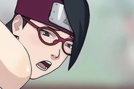 Adult sarada has sex with naruto, she rides the hokage's dick