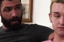 His stepdad understands the stepson attraction to older guys, so he invites him to join in on a nasty threesome with the older guy next door