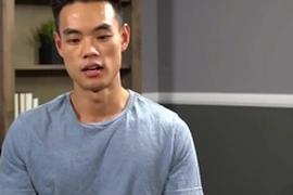 (zac) - asian hunk masturbates solo by the pool - sean cody