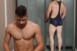 Things heat up with wrestlers (kyle connors, devy) and they end up fucking in the locker room - men