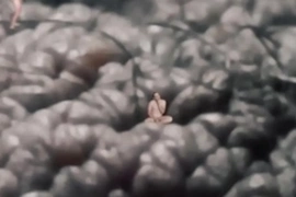 The giant scratches his nuts