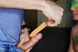 Unclebangs.com - blindfolded roommate gets dick in mouth