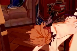 Genshin Impact Yaoi - Zhongli x Tartaglia Blowjob and fucked - Sissy crossdress Japanese Asian Manga Anime Game Porn Gay