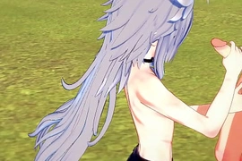 Genshin Impact Yaoi - Razor Handjob and fucked by Diluc - Japanese Asian manga anime game porn gay